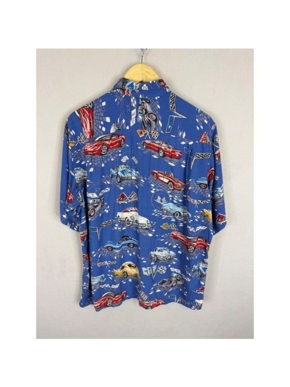 Reyn Spooner Chevrolet Corvette American Classics Rayon Hawaiian Shirt Mens L - Picture 4 of 7